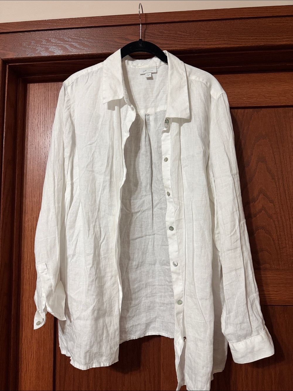 J. Jill Womens White Linen Shirt
